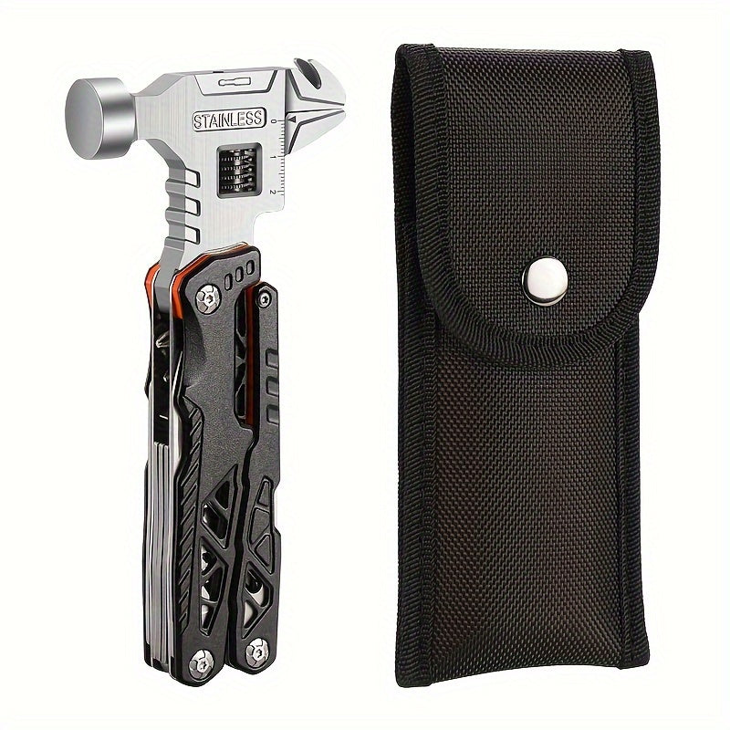 New Multifunctional Wrench, Hammer, Folding Pliers, Household Daily Maintenance, Vehicle Emergency Portable Tool, Camping Outdoor Combination Tool/1pc