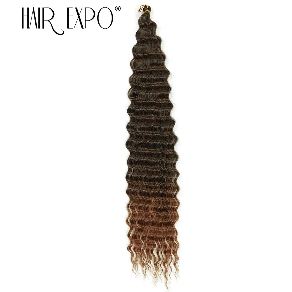 30Inch Freetress Deep Twist Crochet Hair Synthetic Curly Hair Crochet Braids Ocean Wave Braiding Hair Extension Ombre Afro Curls