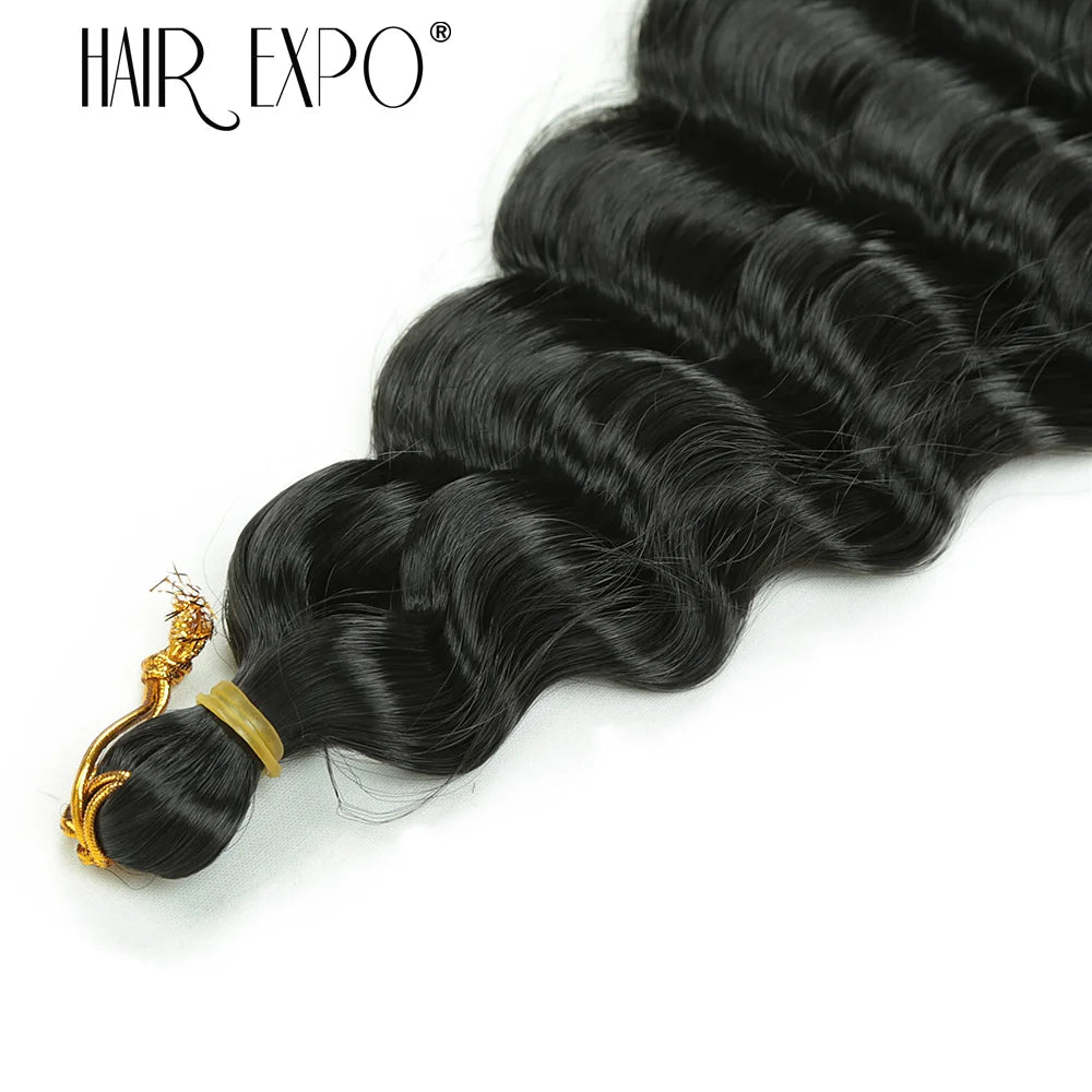 30Inch Freetress Deep Twist Crochet Hair Synthetic Curly Hair Crochet Braids Ocean Wave Braiding Hair Extension Ombre Afro Curls