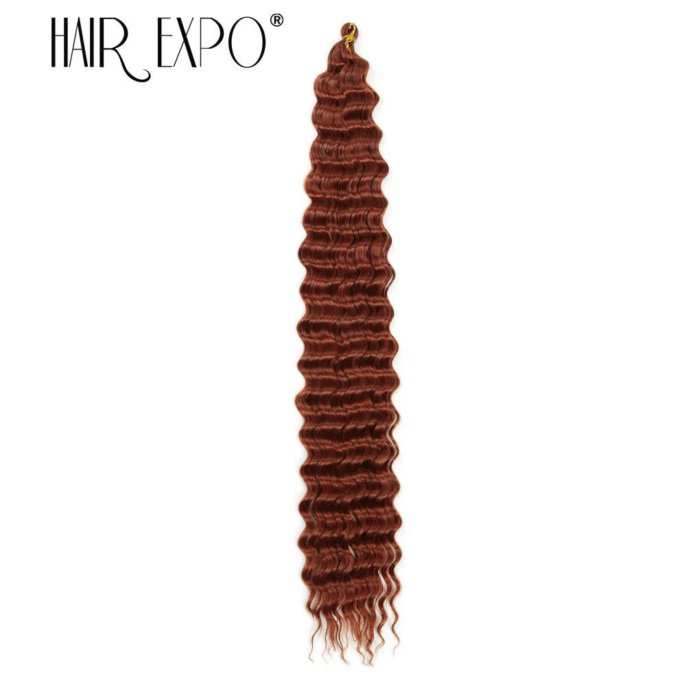 30Inch Freetress Deep Twist Crochet Hair Synthetic Curly Hair Crochet Braids Ocean Wave Braiding Hair Extension Ombre Afro Curls