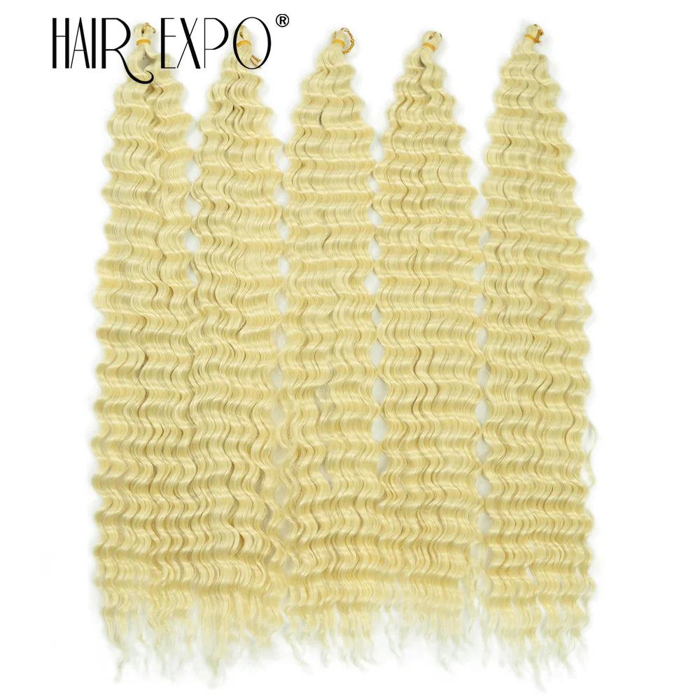30Inch Freetress Deep Twist Crochet Hair Synthetic Curly Hair Crochet Braids Ocean Wave Braiding Hair Extension Ombre Afro Curls