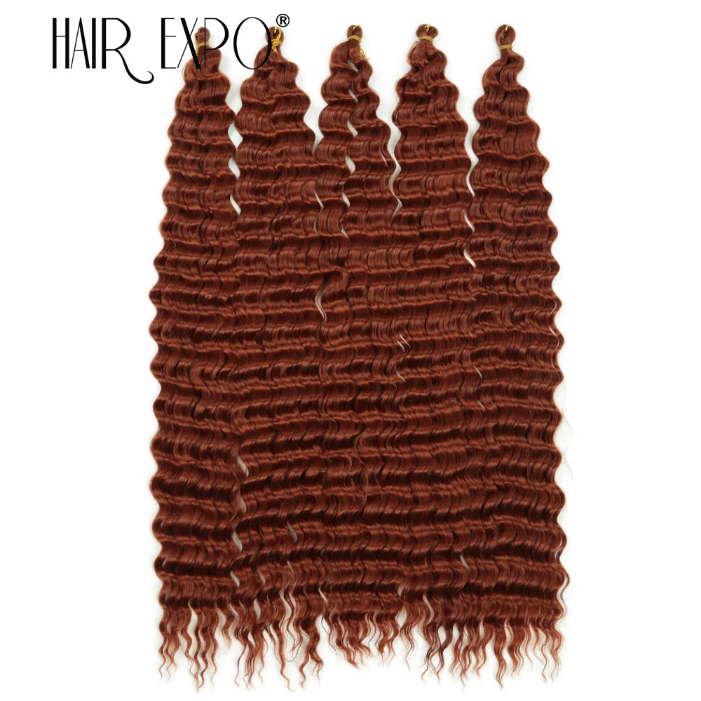 30Inch Freetress Deep Twist Crochet Hair Synthetic Curly Hair Crochet Braids Ocean Wave Braiding Hair Extension Ombre Afro Curls