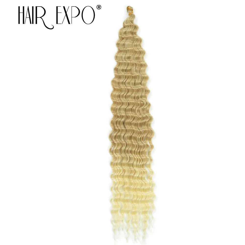 30Inch Freetress Deep Twist Crochet Hair Synthetic Curly Hair Crochet Braids Ocean Wave Braiding Hair Extension Ombre Afro Curls