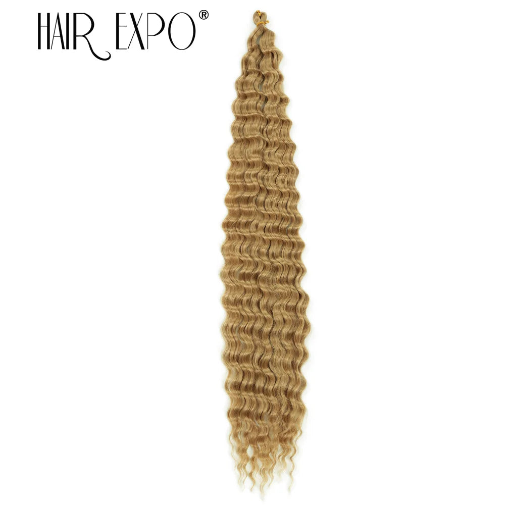 30Inch Freetress Deep Twist Crochet Hair Synthetic Curly Hair Crochet Braids Ocean Wave Braiding Hair Extension Ombre Afro Curls