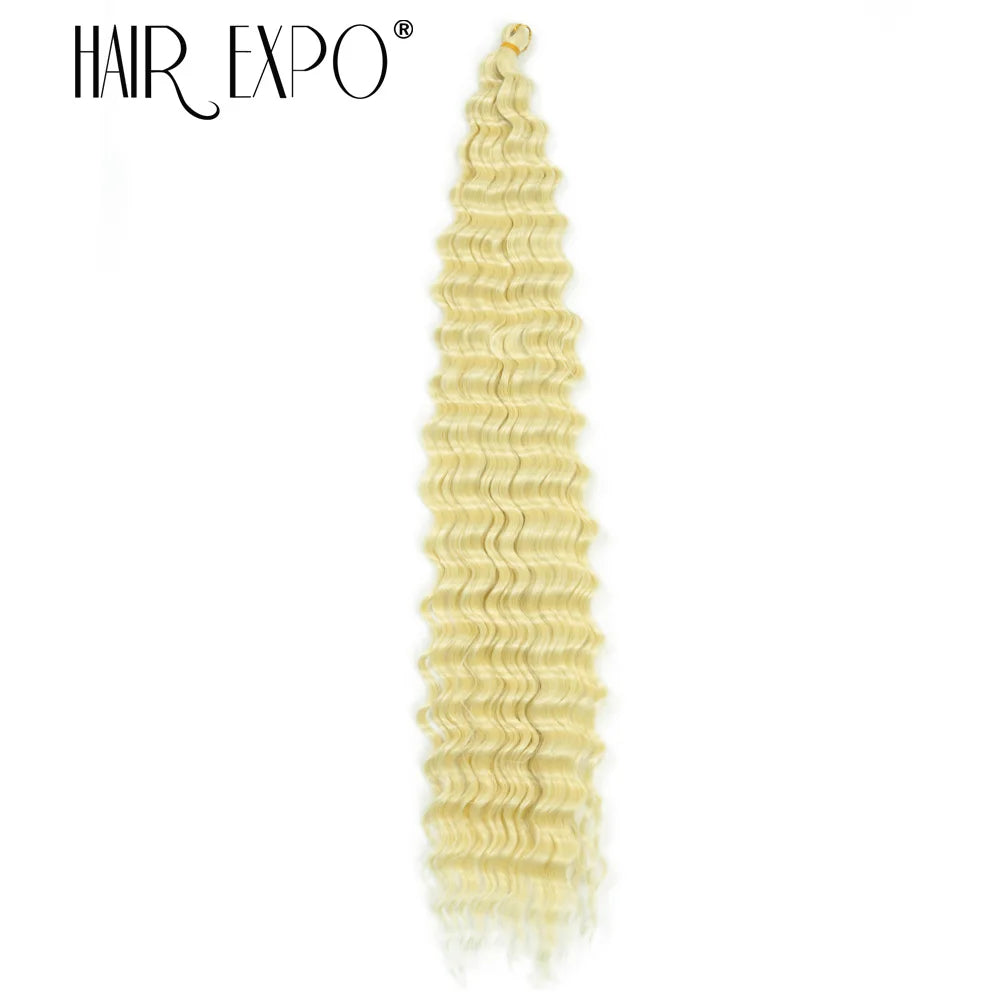 30Inch Freetress Deep Twist Crochet Hair Synthetic Curly Hair Crochet Braids Ocean Wave Braiding Hair Extension Ombre Afro Curls