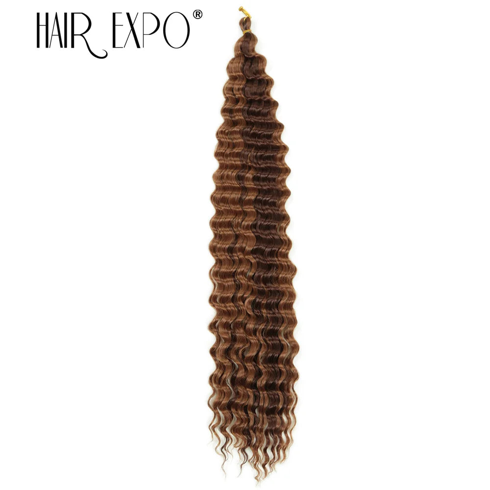 30Inch Freetress Deep Twist Crochet Hair Synthetic Curly Hair Crochet Braids Ocean Wave Braiding Hair Extension Ombre Afro Curls