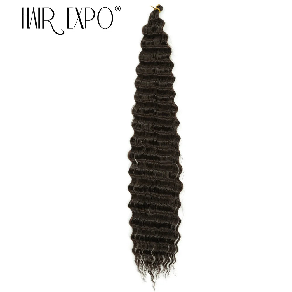 30Inch Freetress Deep Twist Crochet Hair Synthetic Curly Hair Crochet Braids Ocean Wave Braiding Hair Extension Ombre Afro Curls