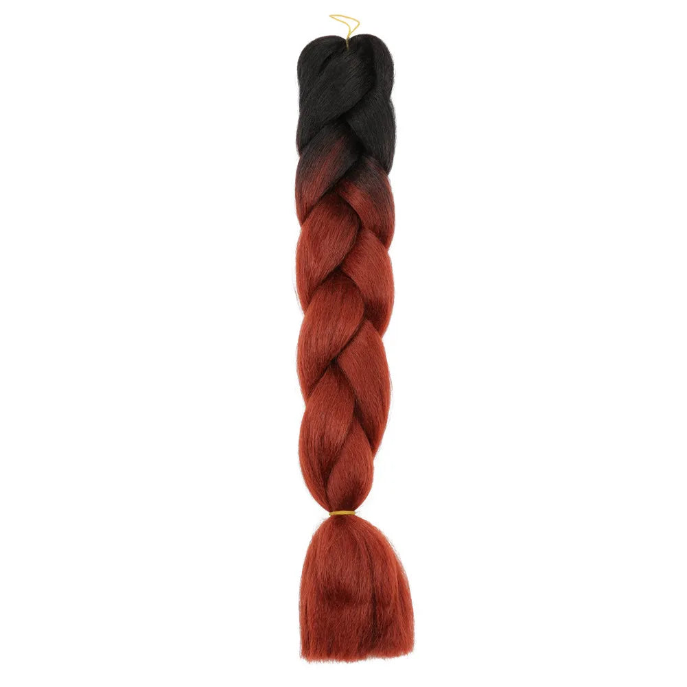 5pcs Synthetic Braiding Hair 24 Inch Jumbo Braid Ombre Jumbo Hair Extension for Women DIY Hair Braids Purple Pink Yellow Red