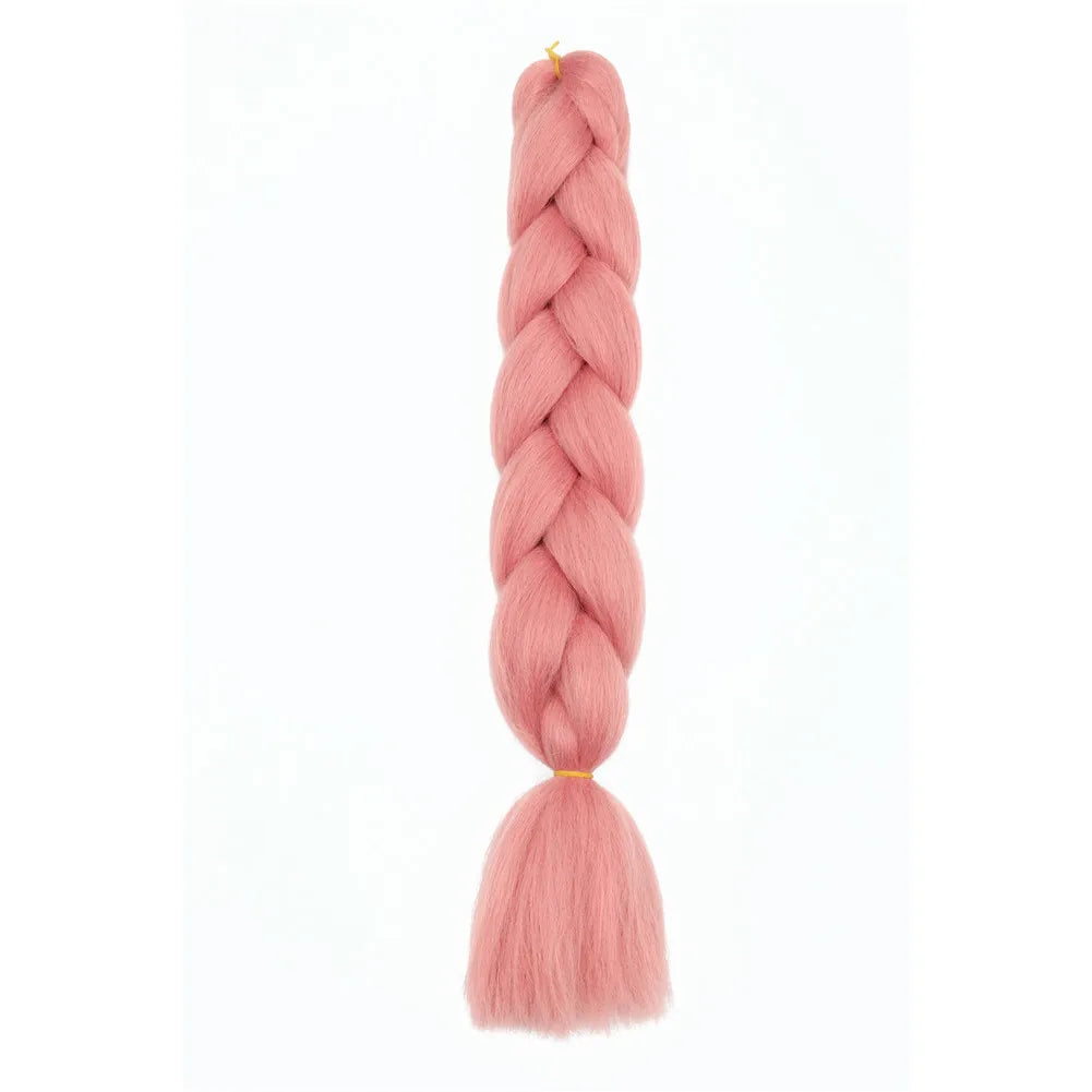 5pcs Synthetic Braiding Hair 24 Inch Jumbo Braid Ombre Jumbo Hair Extension for Women DIY Hair Braids Purple Pink Yellow Red