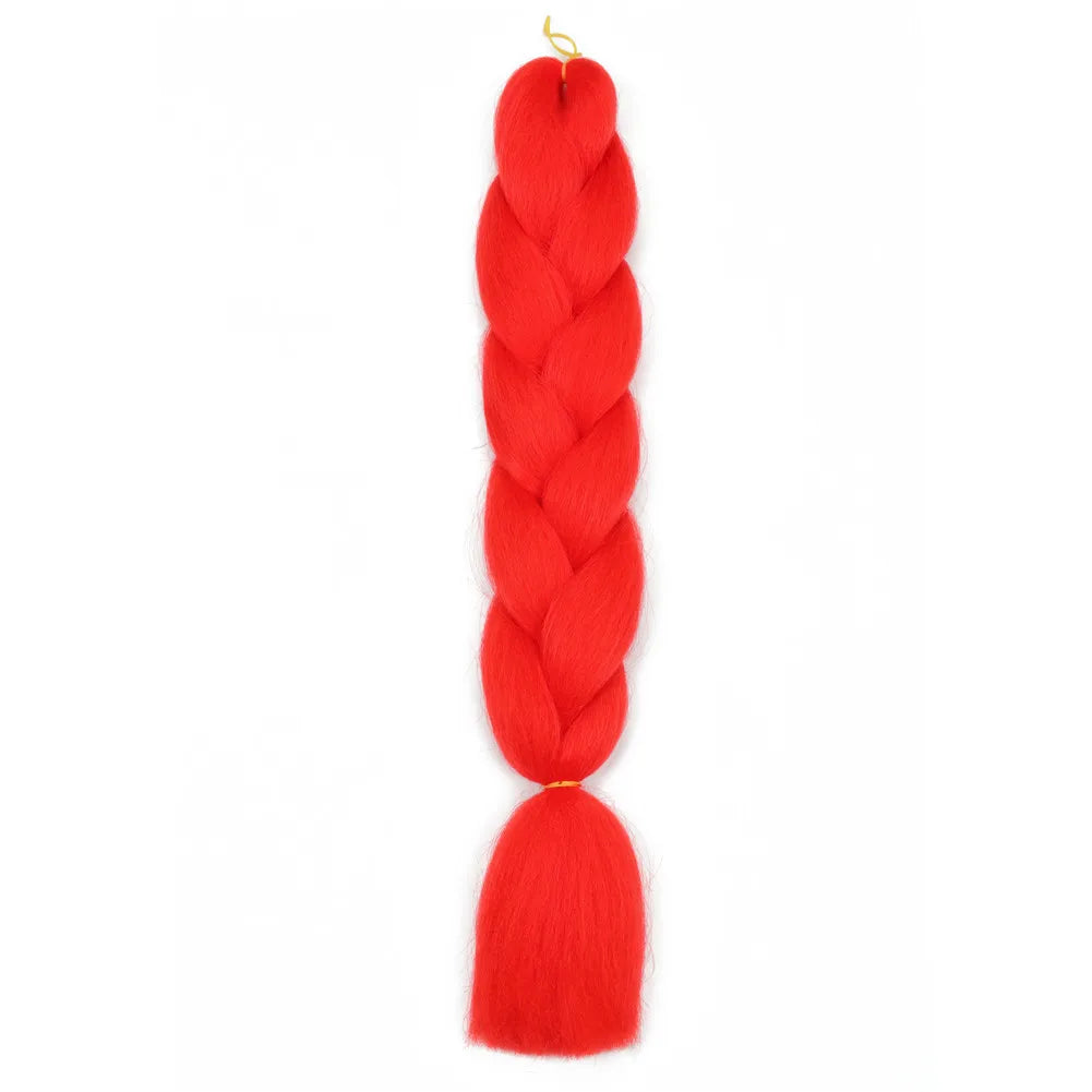 5pcs Synthetic Braiding Hair 24 Inch Jumbo Braid Ombre Jumbo Hair Extension for Women DIY Hair Braids Purple Pink Yellow Red