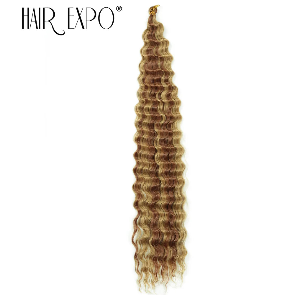 30Inch Freetress Deep Twist Crochet Hair Synthetic Curly Hair Crochet Braids Ocean Wave Braiding Hair Extension Ombre Afro Curls