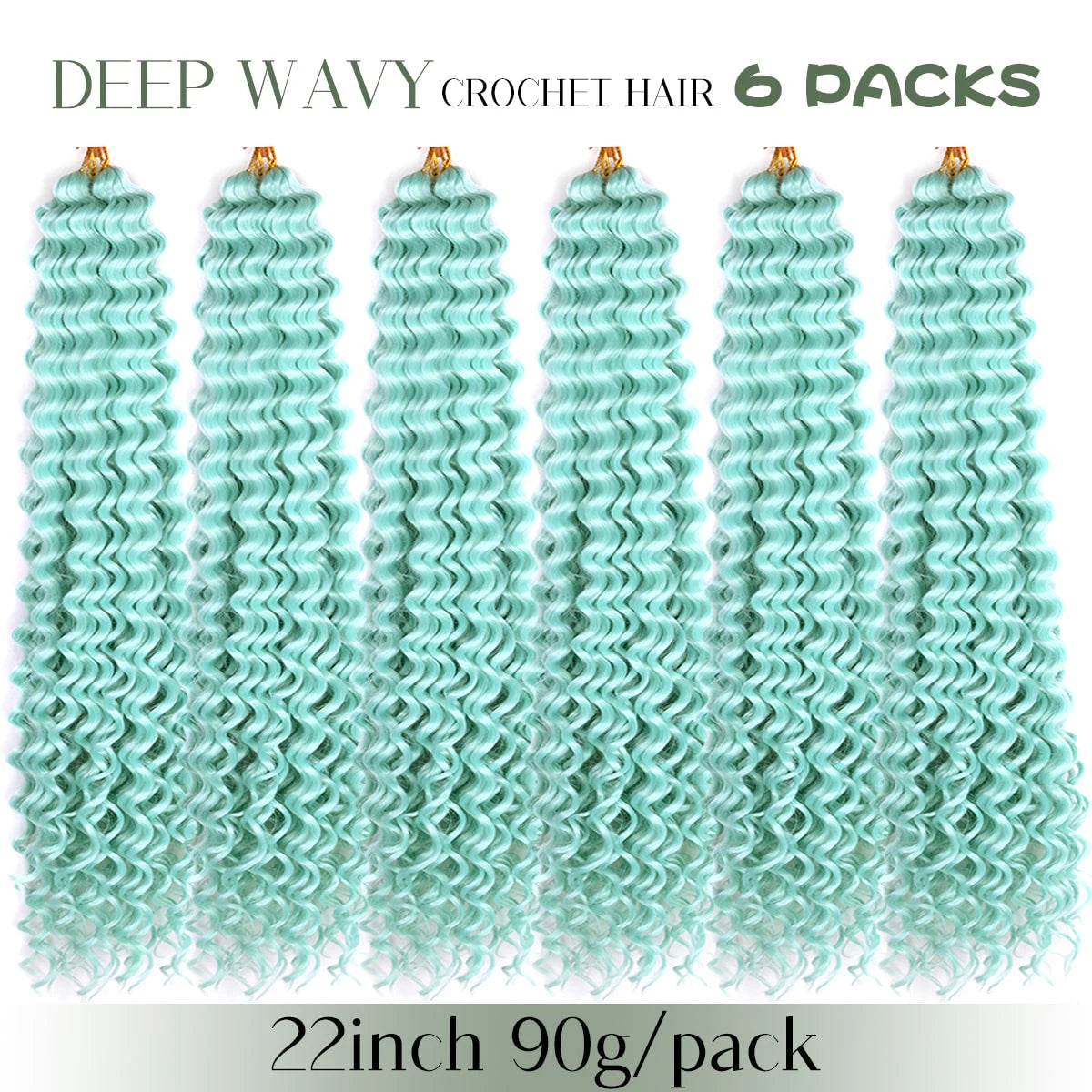 22Inch Deep Wavy Twist Crochet Braiding Hair Extensions Synthetic Braid Afro Curls Water Wave Twist Crochet Braid Hair For Women