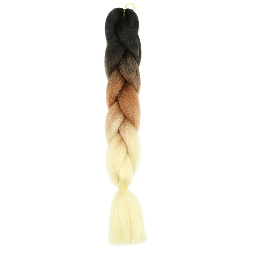 5pcs Synthetic Braiding Hair 24 Inch Jumbo Braid Ombre Jumbo Hair Extension for Women DIY Hair Braids Purple Pink Yellow Red