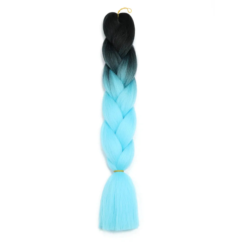 5pcs Synthetic Braiding Hair 24 Inch Jumbo Braid Ombre Jumbo Hair Extension for Women DIY Hair Braids Purple Pink Yellow Red