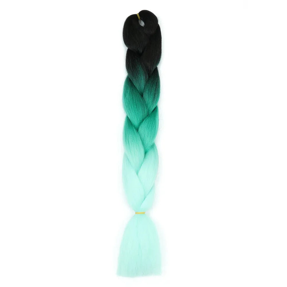 5pcs Synthetic Braiding Hair 24 Inch Jumbo Braid Ombre Jumbo Hair Extension for Women DIY Hair Braids Purple Pink Yellow Red