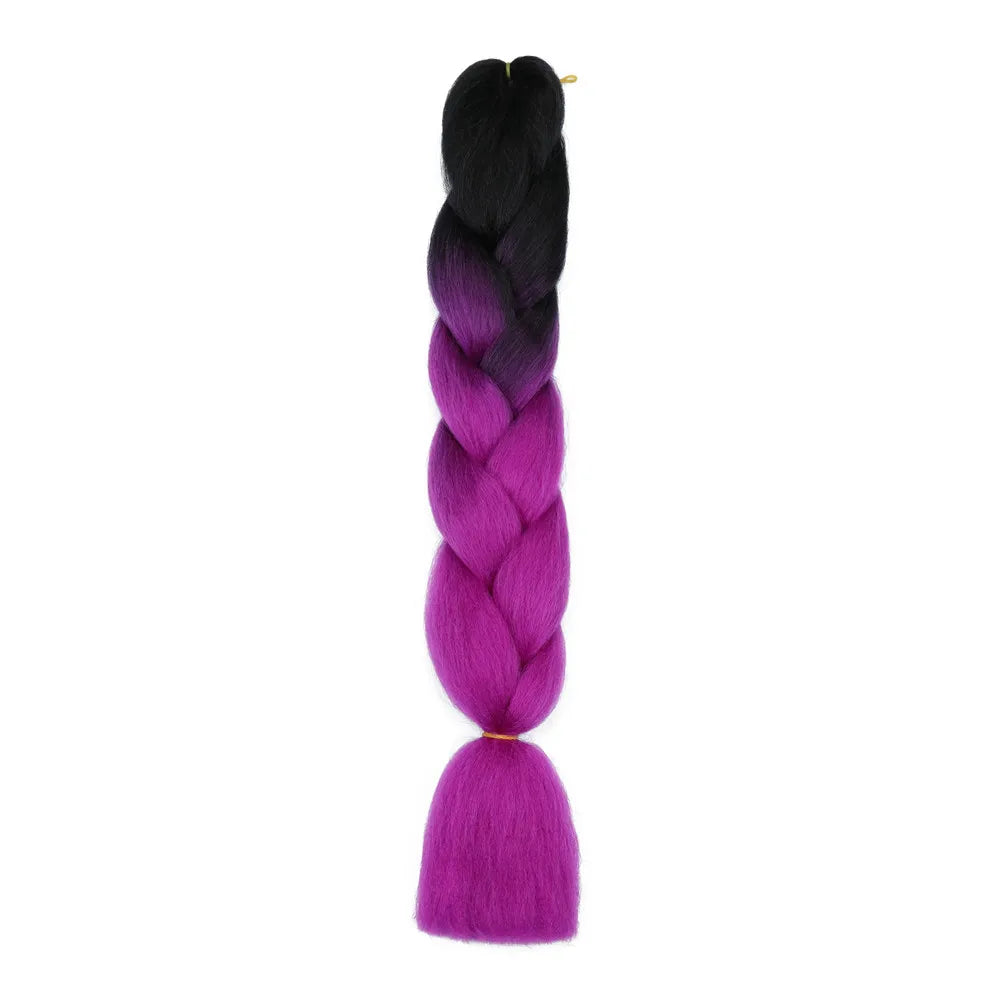5pcs Synthetic Braiding Hair 24 Inch Jumbo Braid Ombre Jumbo Hair Extension for Women DIY Hair Braids Purple Pink Yellow Red