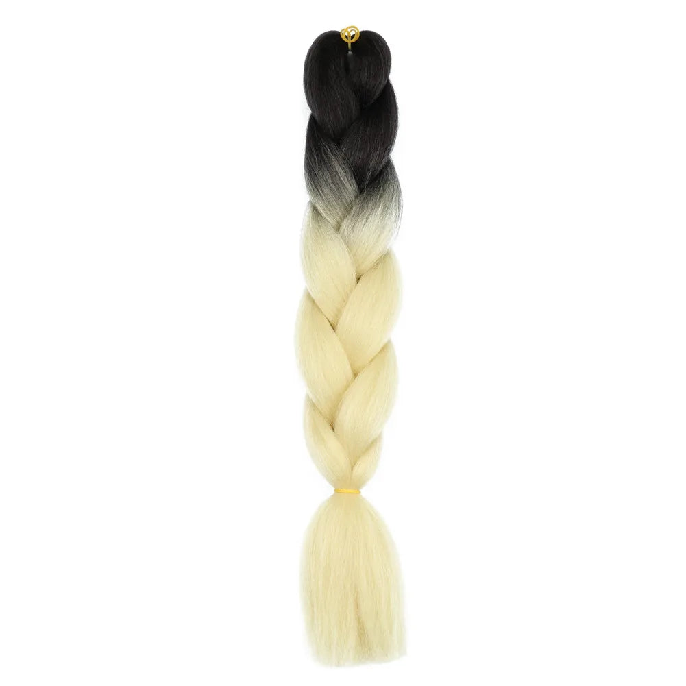 5pcs Synthetic Braiding Hair 24 Inch Jumbo Braid Ombre Jumbo Hair Extension for Women DIY Hair Braids Purple Pink Yellow Red