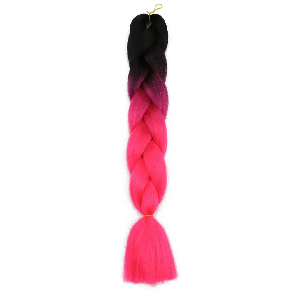 5pcs Synthetic Braiding Hair 24 Inch Jumbo Braid Ombre Jumbo Hair Extension for Women DIY Hair Braids Purple Pink Yellow Red