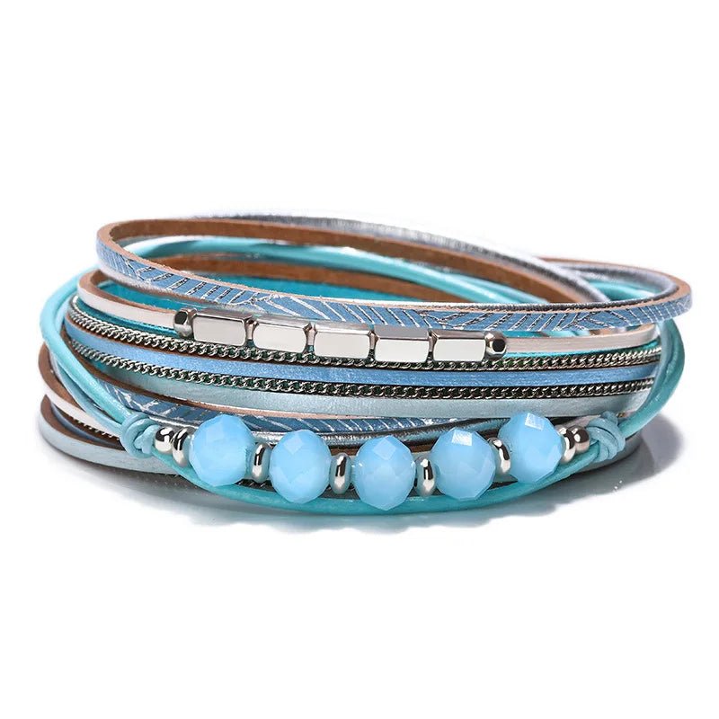 WYBU Tree Of Life Leather Bracelet For Women Multi Layer Winding Creative Freshwater Pearl Women's Bracelet With Free Shipping