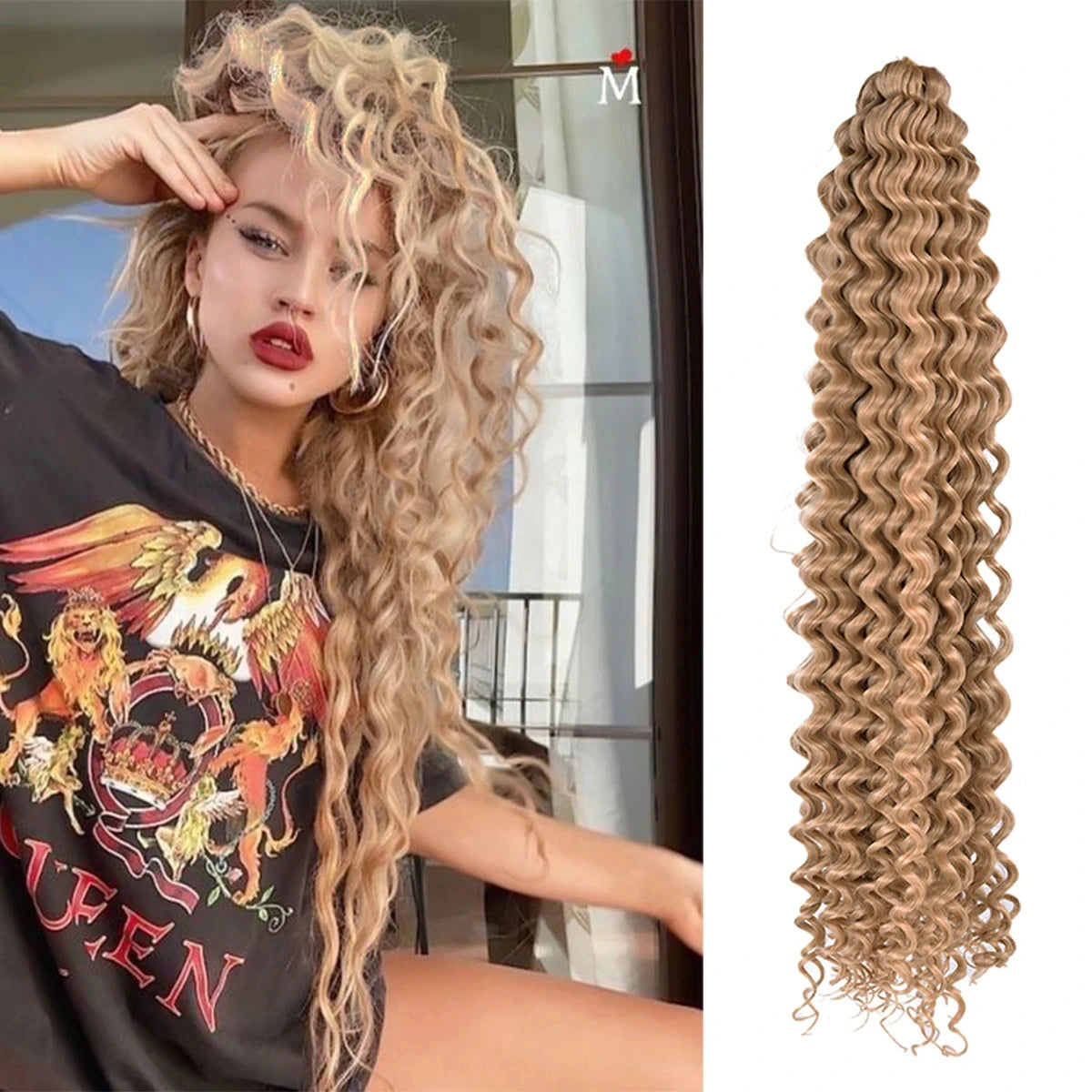 22Inch Deep Wavy Twist Crochet Braiding Hair Extensions Synthetic Braid Afro Curls Water Wave Twist Crochet Braid Hair For Women