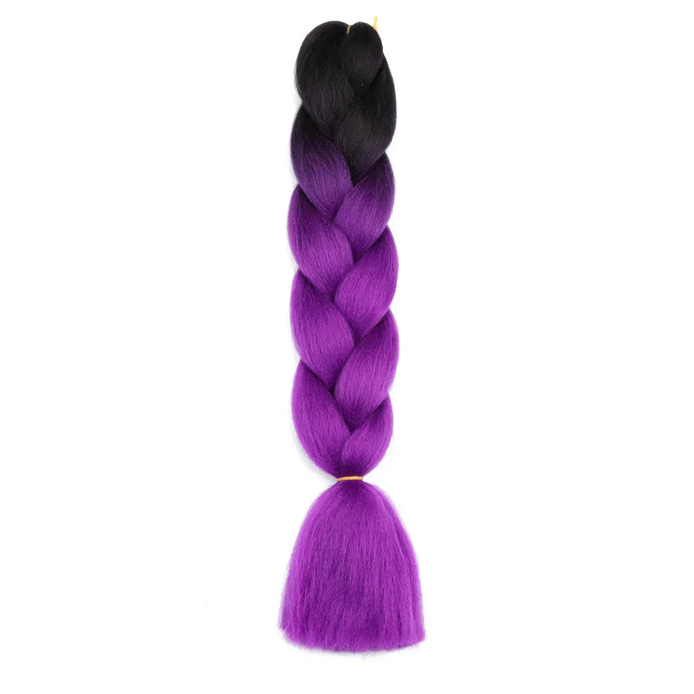 5pcs Synthetic Braiding Hair 24 Inch Jumbo Braid Ombre Jumbo Hair Extension for Women DIY Hair Braids Purple Pink Yellow Red