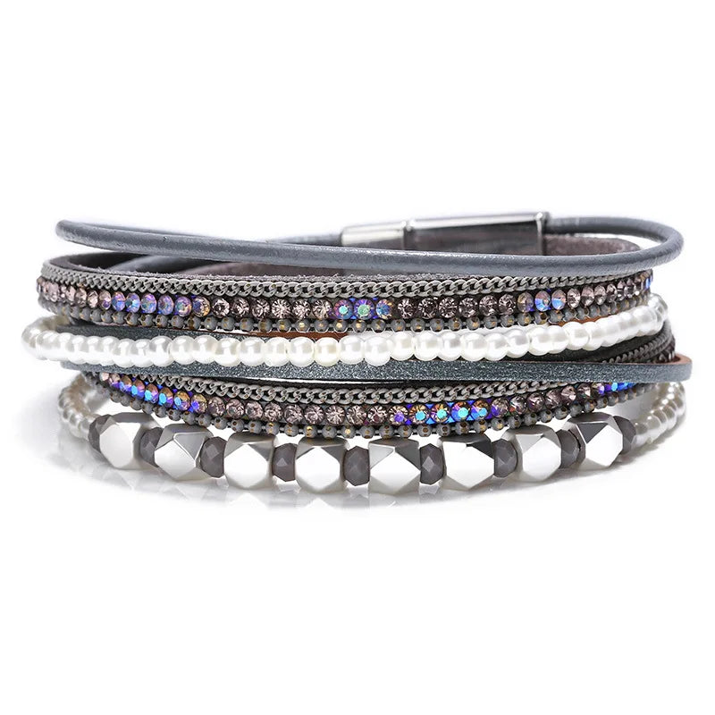 WYBU Tree Of Life Leather Bracelet For Women Multi Layer Winding Creative Freshwater Pearl Women's Bracelet With Free Shipping