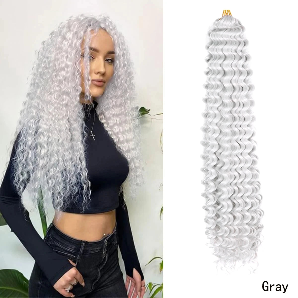 22Inch Deep Wavy Twist Crochet Braiding Hair Extensions Synthetic Braid Afro Curls Water Wave Twist Crochet Braid Hair For Women