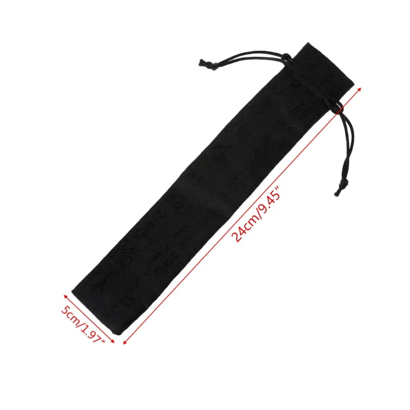 Chinese Calligraphy Style Decorative Folding Hand Fan Bag Dustproof Holder Protector Pouch Case Cover Gifts