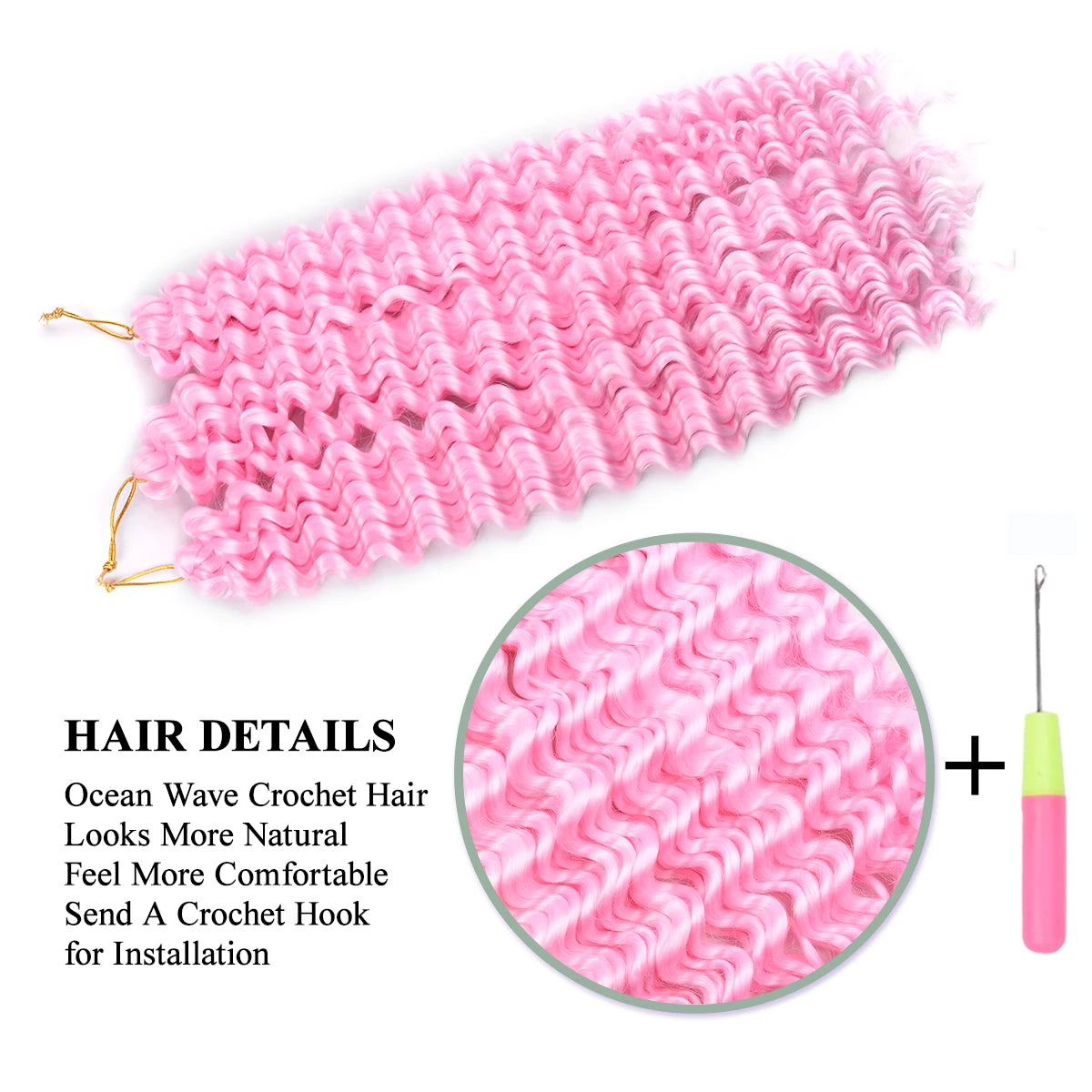 22Inch Deep Wavy Twist Crochet Braiding Hair Extensions Synthetic Braid Afro Curls Water Wave Twist Crochet Braid Hair For Women