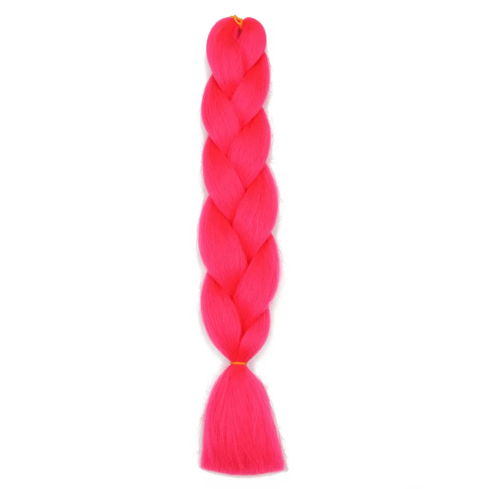 5pcs Synthetic Braiding Hair 24 Inch Jumbo Braid Ombre Jumbo Hair Extension for Women DIY Hair Braids Purple Pink Yellow Red