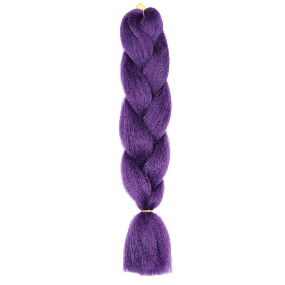 5pcs Synthetic Braiding Hair 24 Inch Jumbo Braid Ombre Jumbo Hair Extension for Women DIY Hair Braids Purple Pink Yellow Red