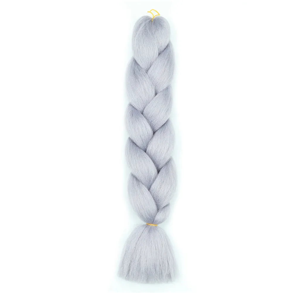 5pcs Synthetic Braiding Hair 24 Inch Jumbo Braid Ombre Jumbo Hair Extension for Women DIY Hair Braids Purple Pink Yellow Red
