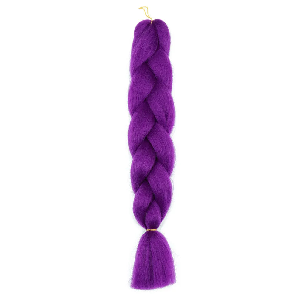 5pcs Synthetic Braiding Hair 24 Inch Jumbo Braid Ombre Jumbo Hair Extension for Women DIY Hair Braids Purple Pink Yellow Red