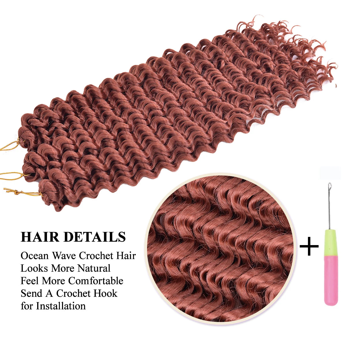 22Inch Deep Wavy Twist Crochet Braiding Hair Extensions Synthetic Braid Afro Curls Water Wave Twist Crochet Braid Hair For Women