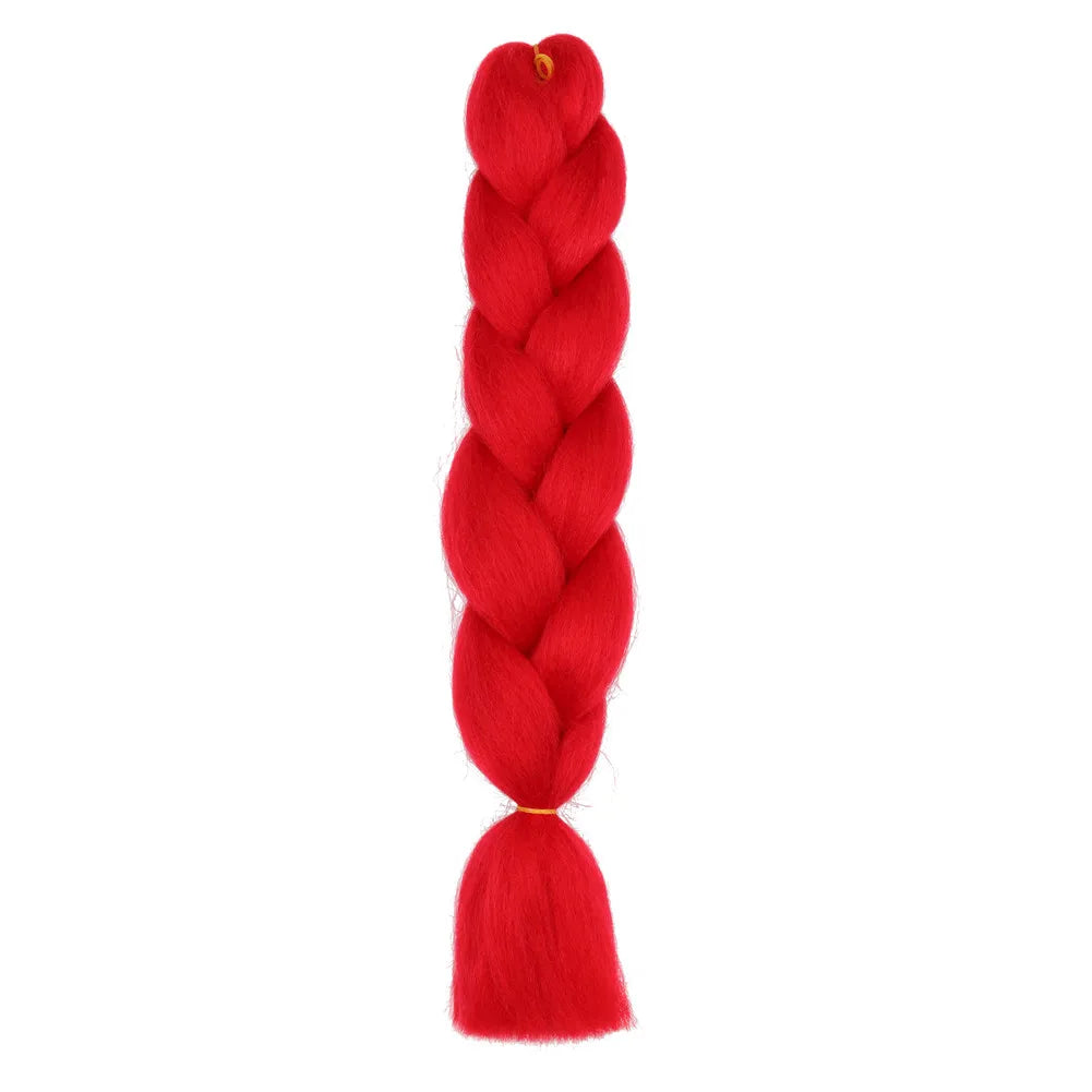 5pcs Synthetic Braiding Hair 24 Inch Jumbo Braid Ombre Jumbo Hair Extension for Women DIY Hair Braids Purple Pink Yellow Red