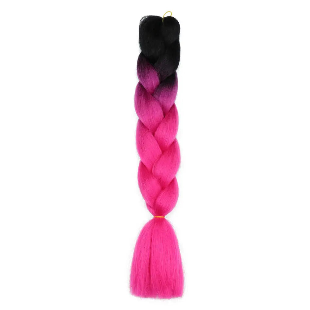 5pcs Synthetic Braiding Hair 24 Inch Jumbo Braid Ombre Jumbo Hair Extension for Women DIY Hair Braids Purple Pink Yellow Red