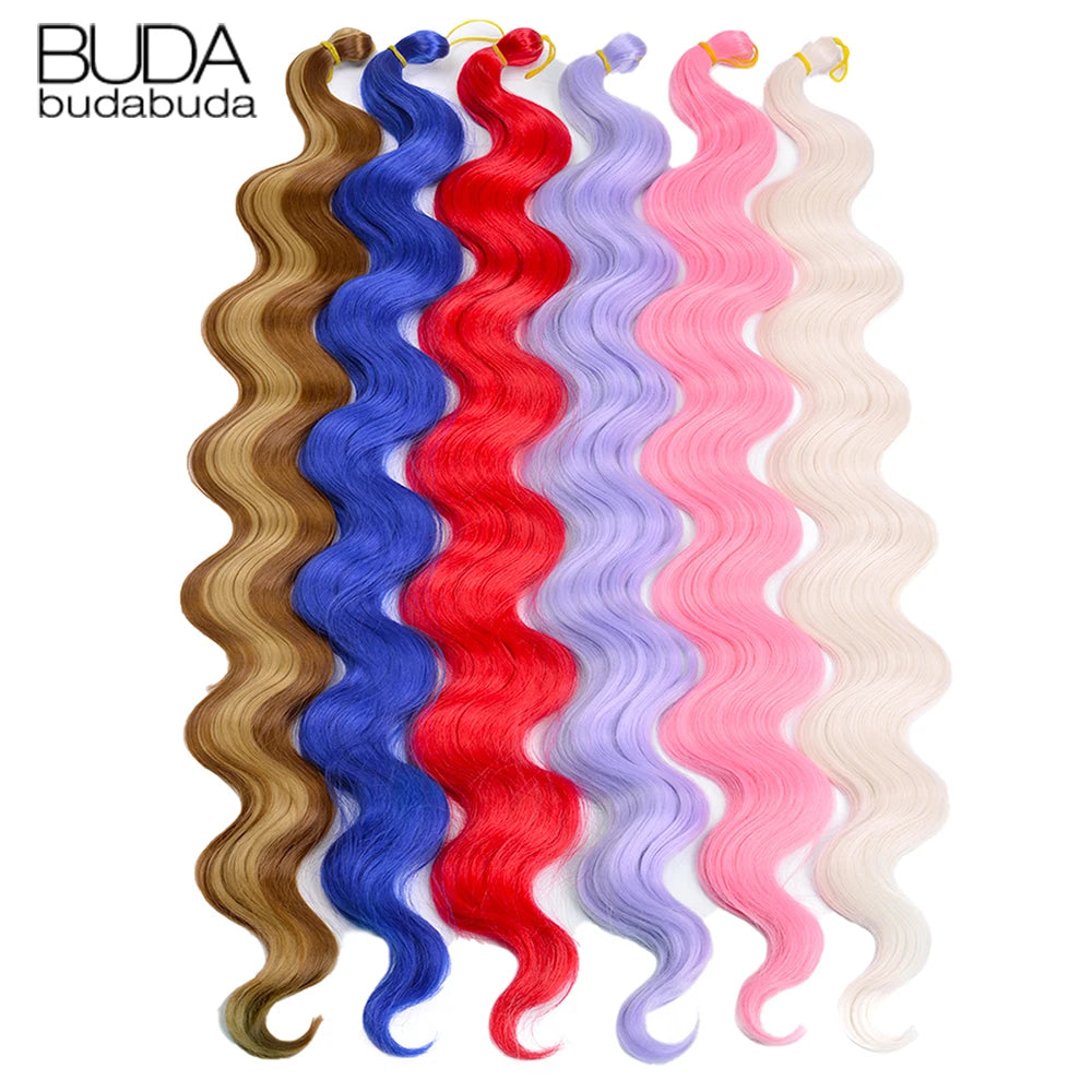 22Inch Deep Wavy Twist Crochet Braiding Hair Extensions Synthetic Braid Afro Curls Water Wave Twist Crochet Braid Hair For Women