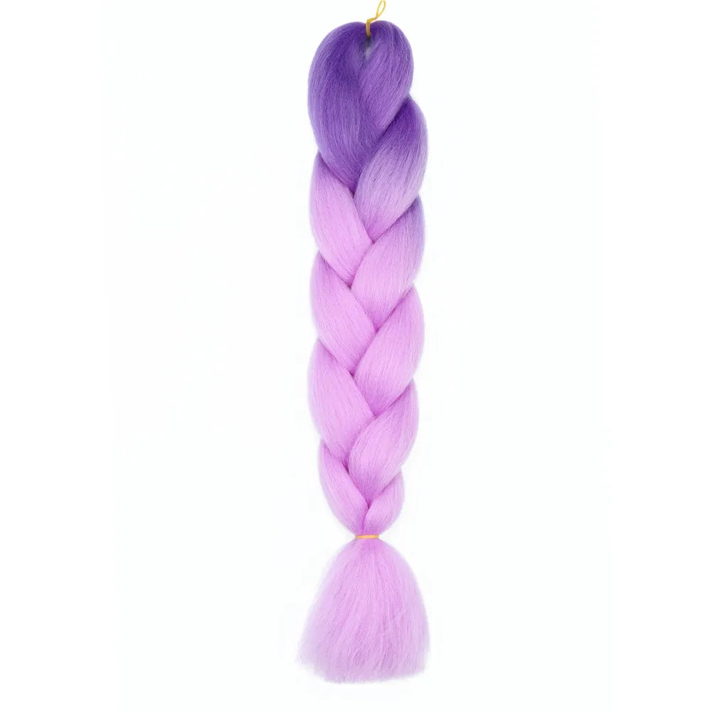 5pcs Synthetic Braiding Hair 24 Inch Jumbo Braid Ombre Jumbo Hair Extension for Women DIY Hair Braids Purple Pink Yellow Red