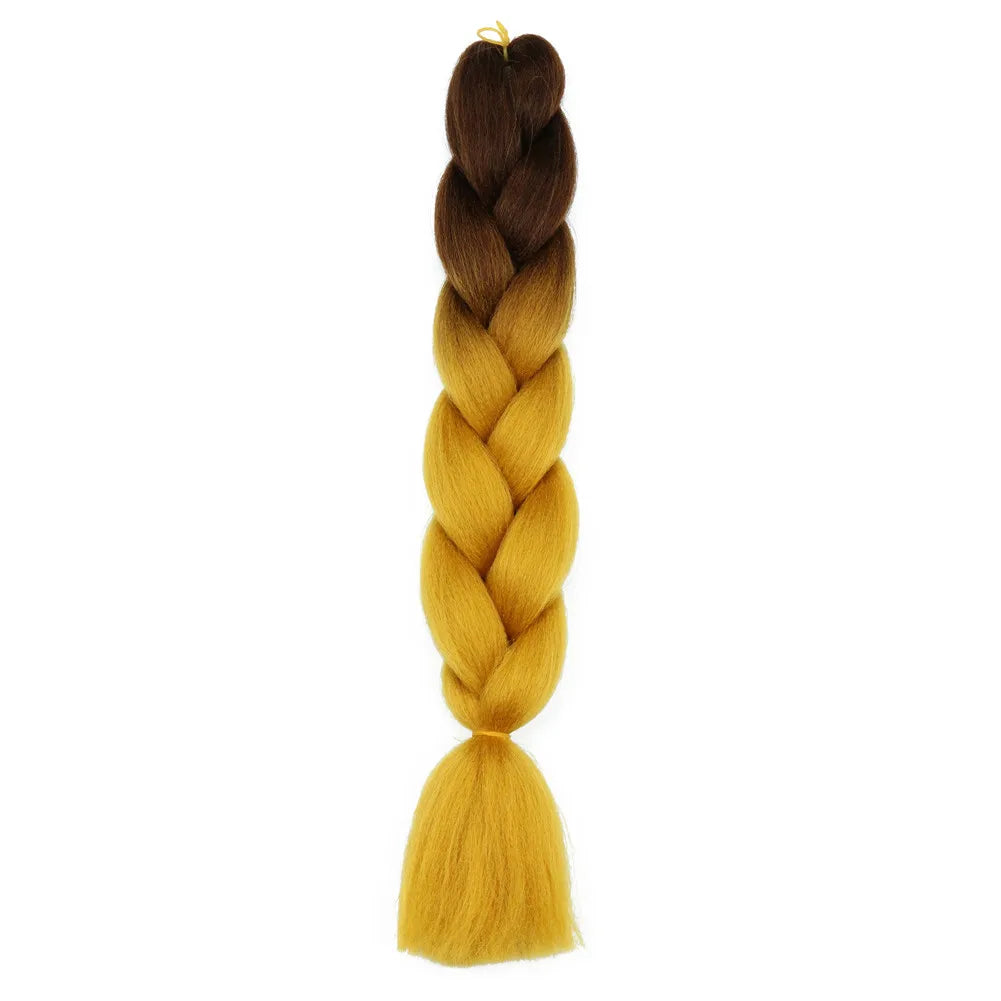 5pcs Synthetic Braiding Hair 24 Inch Jumbo Braid Ombre Jumbo Hair Extension for Women DIY Hair Braids Purple Pink Yellow Red