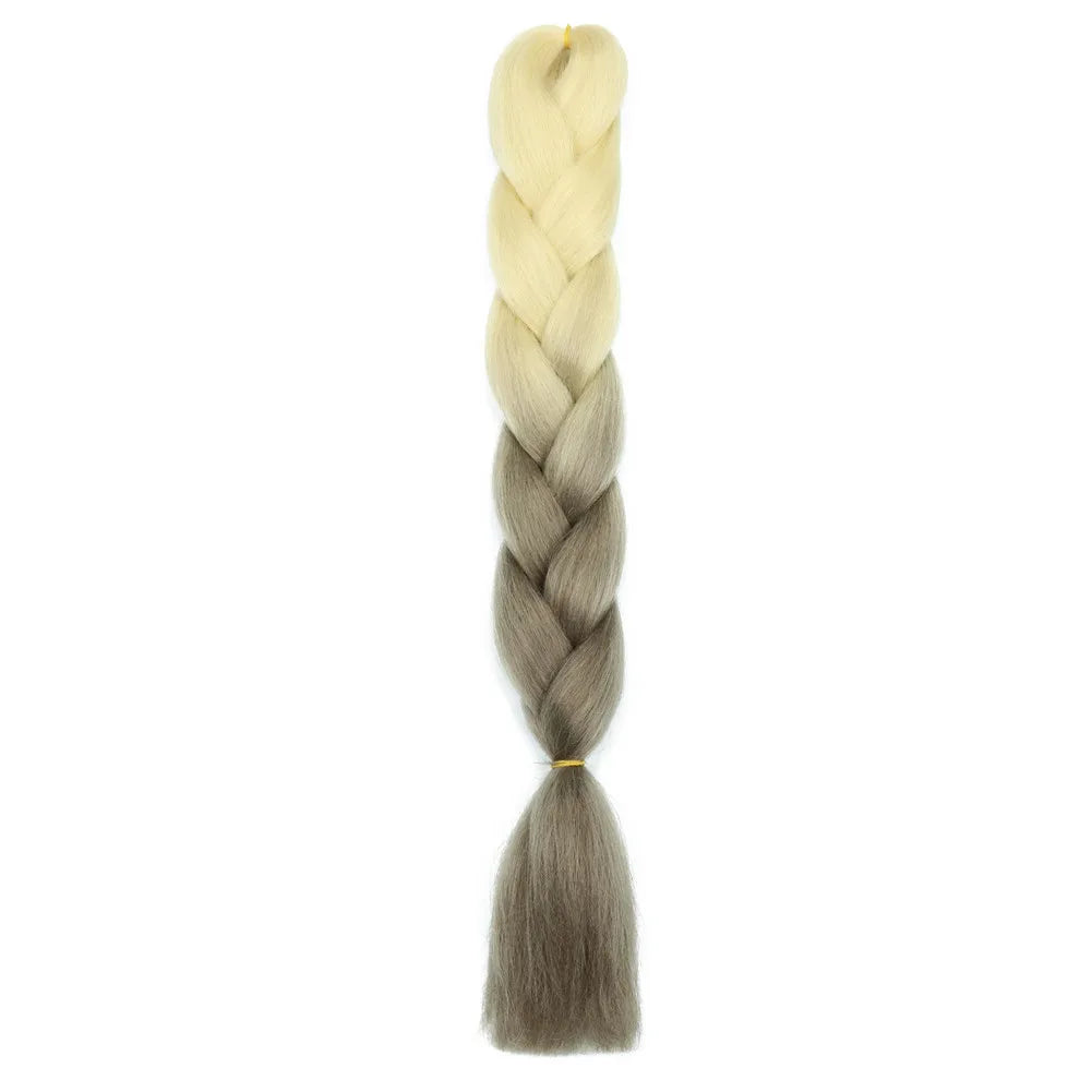 5pcs Synthetic Braiding Hair 24 Inch Jumbo Braid Ombre Jumbo Hair Extension for Women DIY Hair Braids Purple Pink Yellow Red