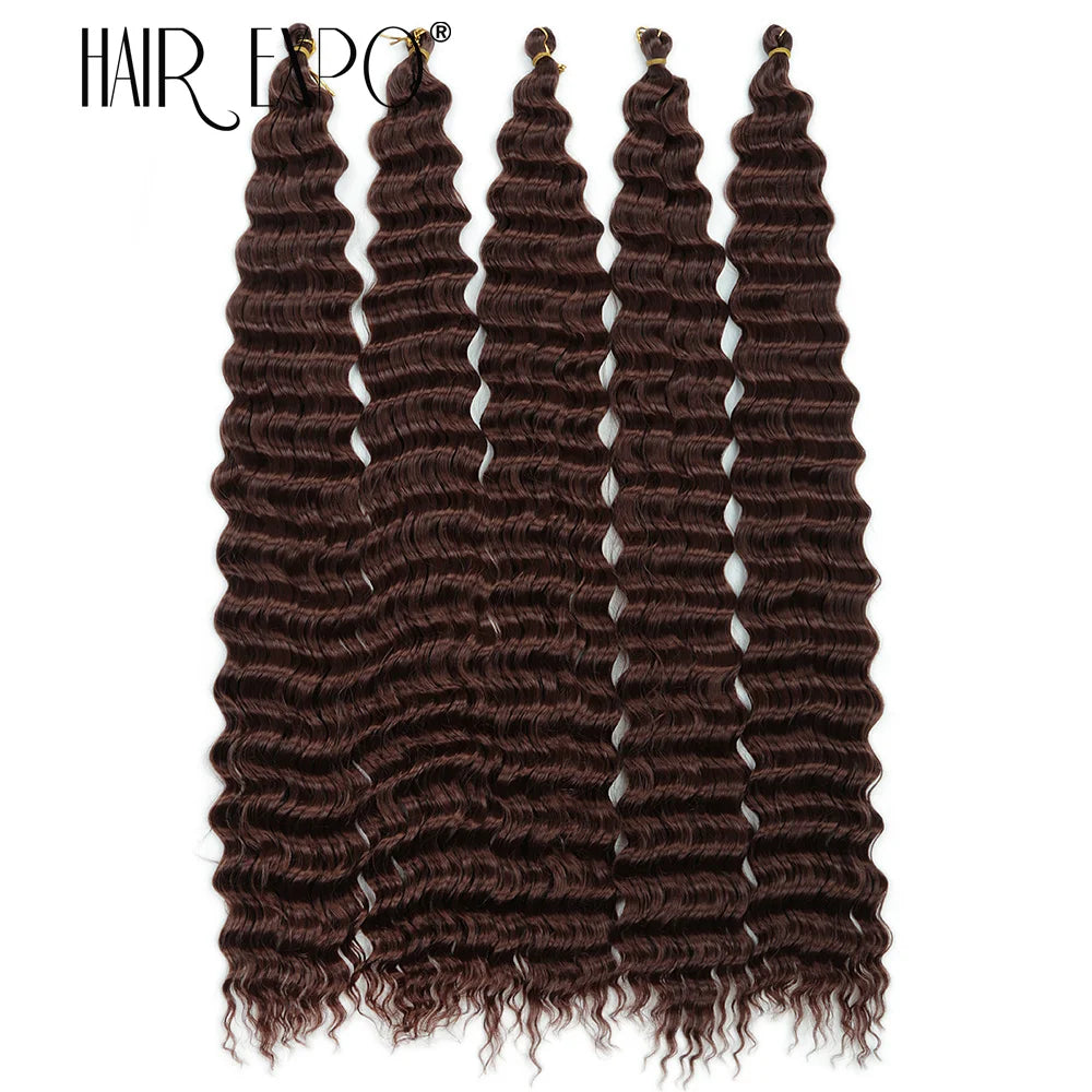 30Inch Freetress Deep Twist Crochet Hair Synthetic Curly Hair Crochet Braids Ocean Wave Braiding Hair Extension Ombre Afro Curls