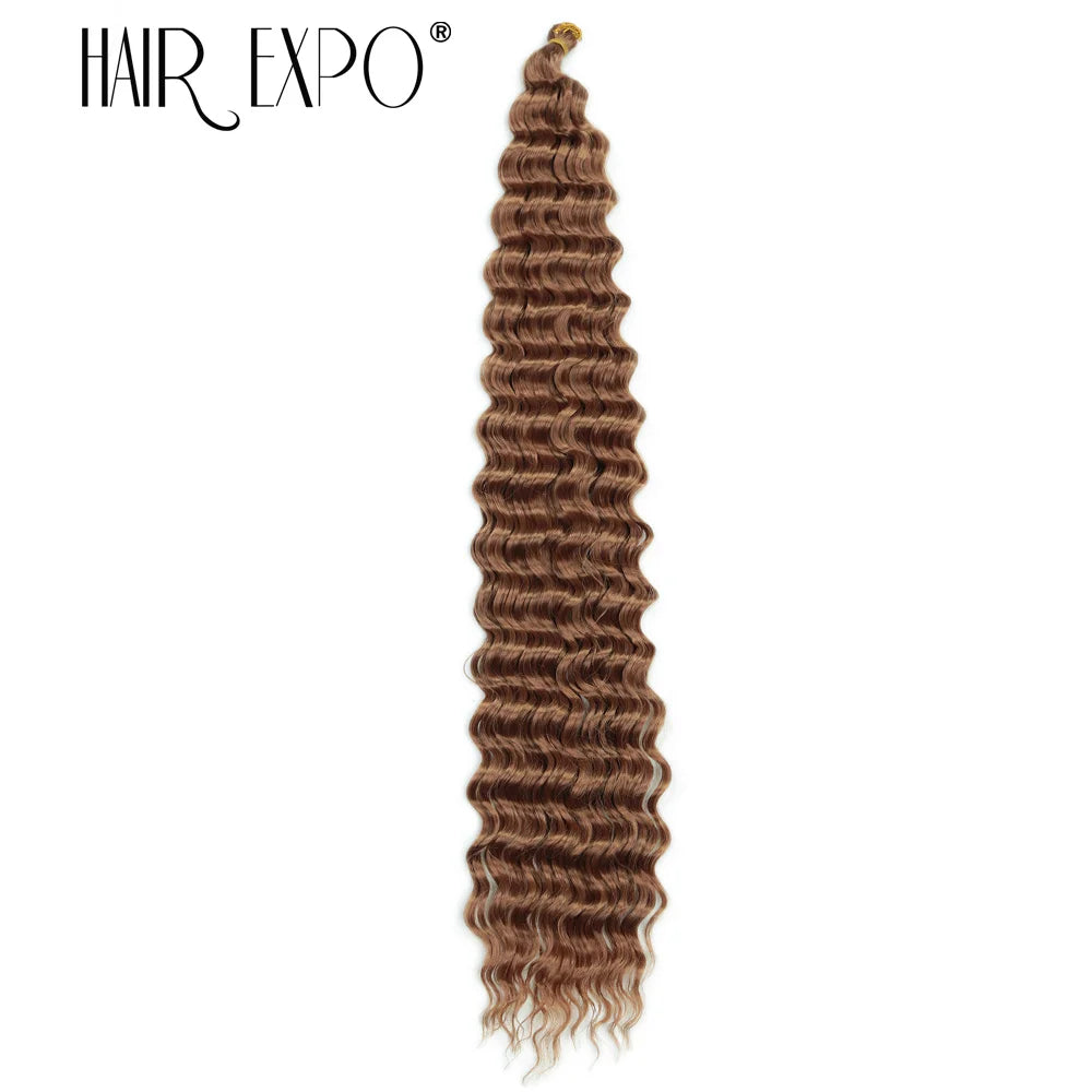 30Inch Freetress Deep Twist Crochet Hair Synthetic Curly Hair Crochet Braids Ocean Wave Braiding Hair Extension Ombre Afro Curls