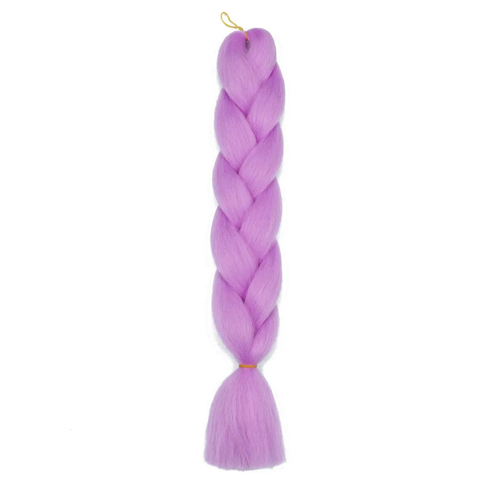 5pcs Synthetic Braiding Hair 24 Inch Jumbo Braid Ombre Jumbo Hair Extension for Women DIY Hair Braids Purple Pink Yellow Red