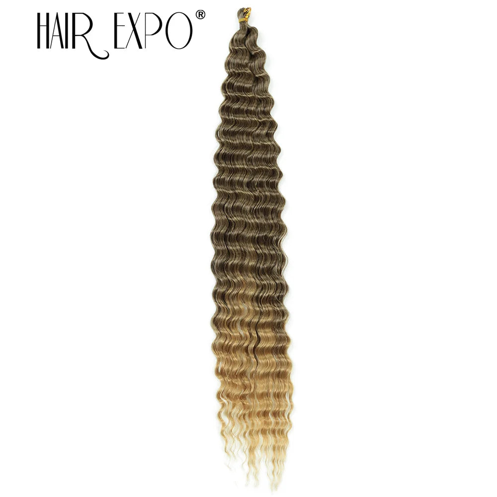 30Inch Freetress Deep Twist Crochet Hair Synthetic Curly Hair Crochet Braids Ocean Wave Braiding Hair Extension Ombre Afro Curls