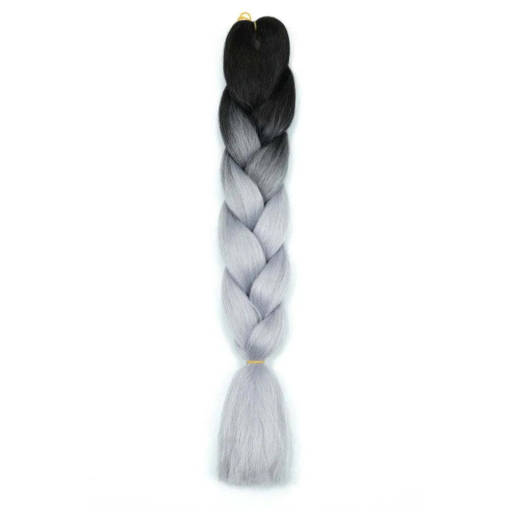 5pcs Synthetic Braiding Hair 24 Inch Jumbo Braid Ombre Jumbo Hair Extension for Women DIY Hair Braids Purple Pink Yellow Red
