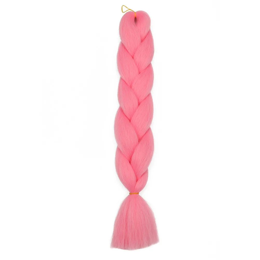 5pcs Synthetic Braiding Hair 24 Inch Jumbo Braid Ombre Jumbo Hair Extension for Women DIY Hair Braids Purple Pink Yellow Red
