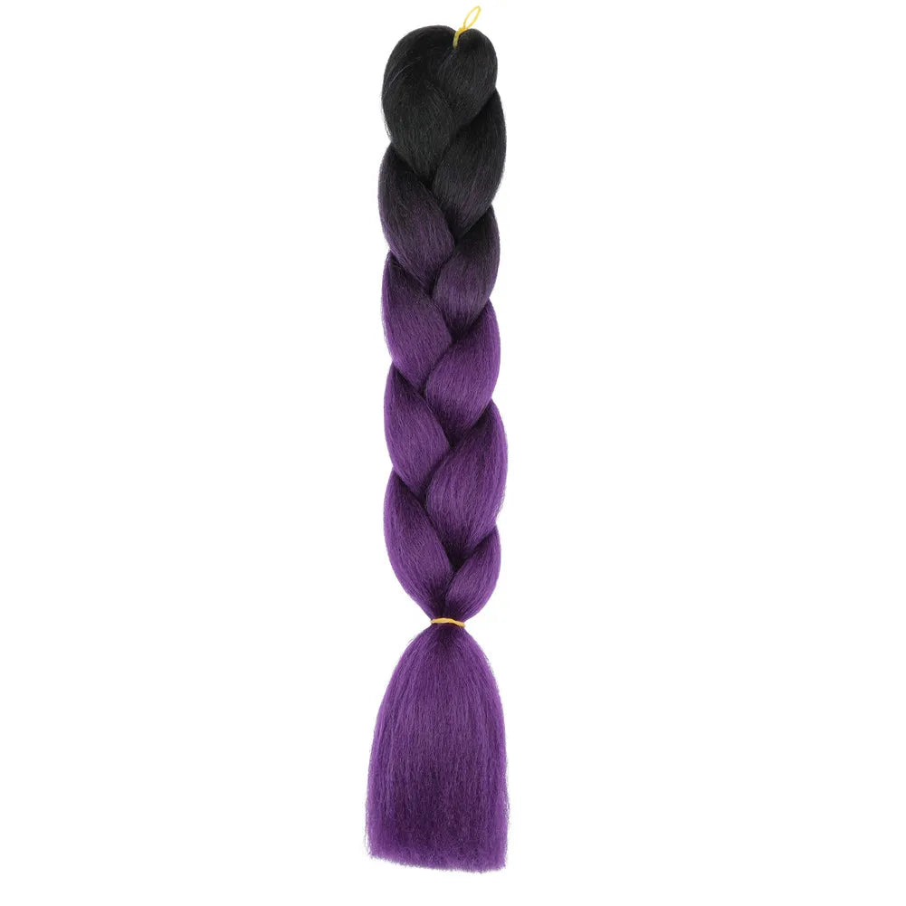 5pcs Synthetic Braiding Hair 24 Inch Jumbo Braid Ombre Jumbo Hair Extension for Women DIY Hair Braids Purple Pink Yellow Red