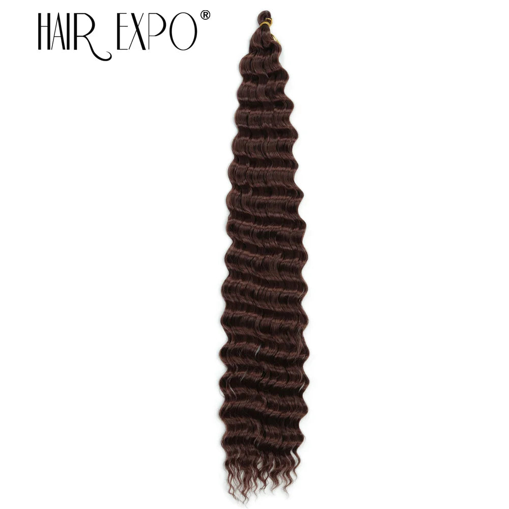 30Inch Freetress Deep Twist Crochet Hair Synthetic Curly Hair Crochet Braids Ocean Wave Braiding Hair Extension Ombre Afro Curls