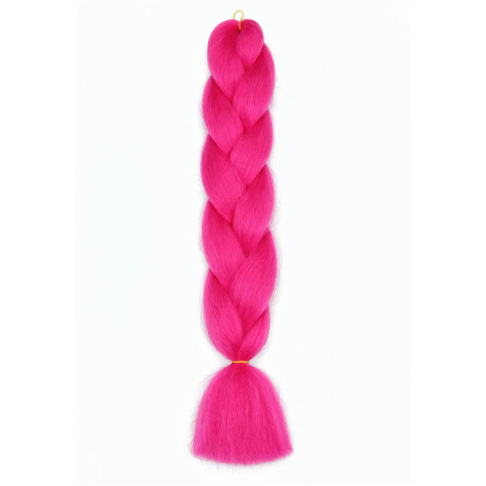 5pcs Synthetic Braiding Hair 24 Inch Jumbo Braid Ombre Jumbo Hair Extension for Women DIY Hair Braids Purple Pink Yellow Red