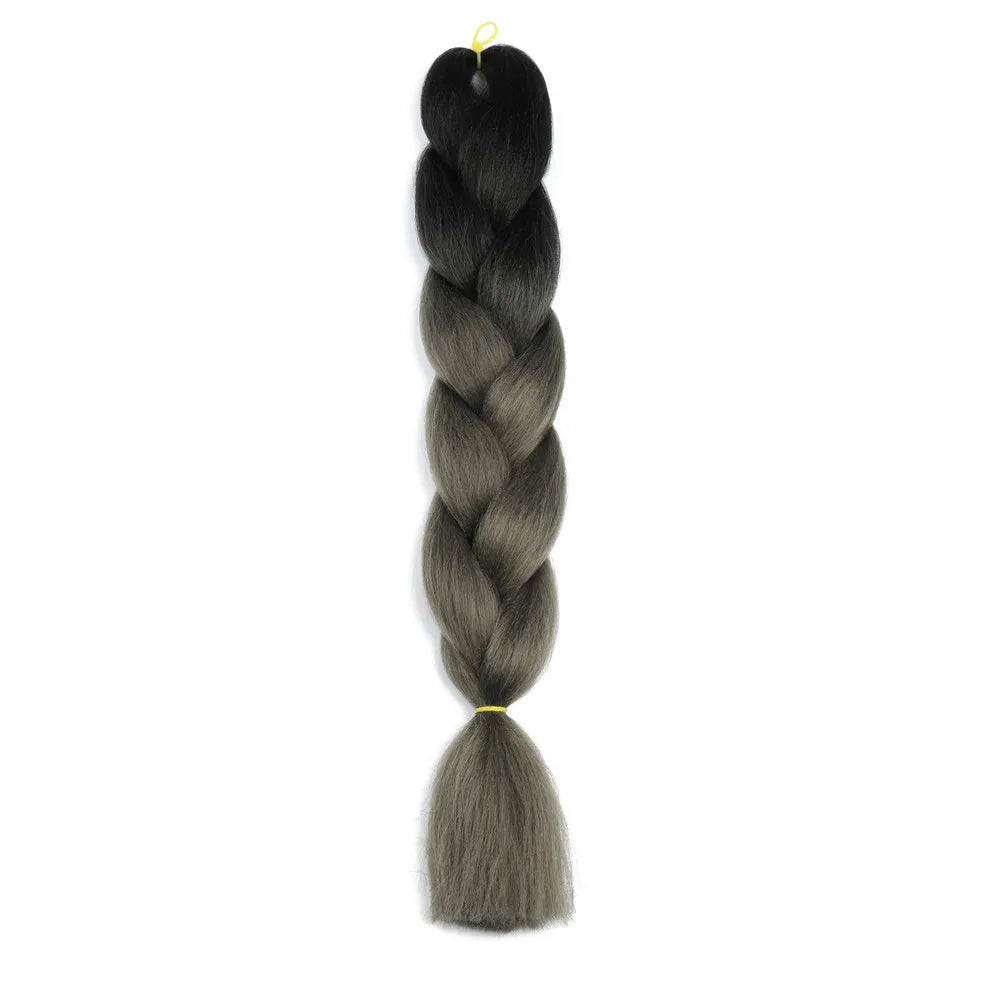 5pcs Synthetic Braiding Hair 24 Inch Jumbo Braid Ombre Jumbo Hair Extension for Women DIY Hair Braids Purple Pink Yellow Red